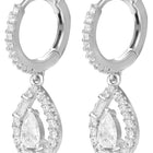Peora Teardrop CZ Earrings - Silver