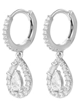 Peora Teardrop CZ Earrings - Silver