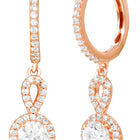 Peora Rose Gold Plated Classic CZ Drop Earrings
