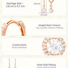 Peora Rose Gold Plated Classic CZ Drop Earrings