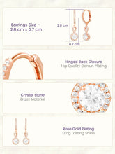 Peora Classic CZ Drop Earrings - Rose Gold