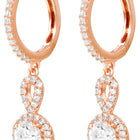 Peora Rose Gold Plated Classic CZ Drop Earrings