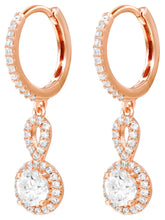 Peora Classic CZ Drop Earrings - Rose Gold