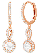 Peora Classic CZ Drop Earrings - Rose Gold