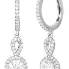 Peora Rhodium Plated Classic CZ Drop Earrings
