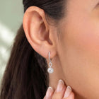Peora Rhodium Plated Classic CZ Drop Earrings