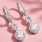 Peora Rhodium Plated Classic CZ Drop Earrings