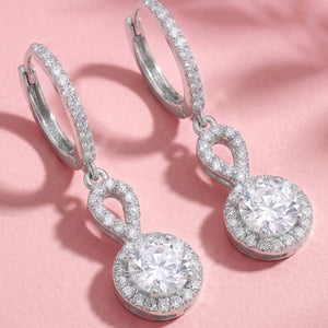 Peora Rhodium Plated Classic CZ Drop Earrings
