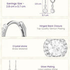 Peora Rhodium Plated Classic CZ Drop Earrings