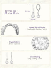 Peora Classic CZ Drop Earrings - Silver