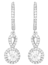 Peora Classic CZ Drop Earrings - Silver
