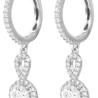 Peora Rhodium Plated Classic CZ Drop Earrings