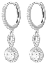 Peora Classic CZ Drop Earrings - Silver