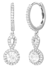 Peora Classic CZ Drop Earrings - Silver