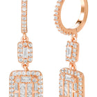 Peora Crystal Dangle Earrings - Rose Gold