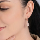Peora Crystal Dangle Earrings - Rose Gold