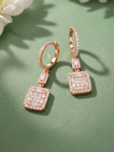 Peora Crystal Dangle Earrings - Rose Gold