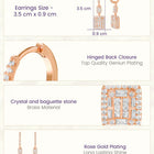 Peora Crystal Dangle Earrings - Rose Gold