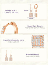 Peora Crystal Dangle Earrings - Rose Gold