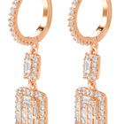 Peora Crystal Dangle Earrings - Rose Gold