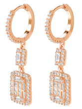 Peora Crystal Dangle Earrings - Rose Gold