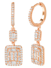 Peora Crystal Dangle Earrings - Rose Gold