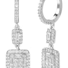 Peora Crystal Dangle Earrings - Silver