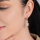 Peora Crystal Dangle Earrings - Silver