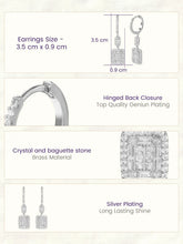 Peora Crystal Dangle Earrings - Silver