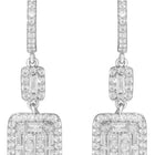 Peora Crystal Dangle Earrings - Silver