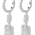 Peora Crystal Dangle Earrings - Silver
