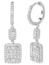 Peora Crystal Dangle Earrings - Silver