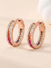 Peora Rainbow CZ Hoop Earrings - Rose Gold