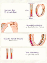 Peora Rainbow CZ Hoop Earrings - Rose Gold