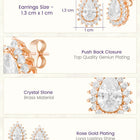 Peora Oval Daisy Stud Earrings - Rose Gold