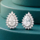 Peora Oval Daisy Stud Earrings - Silver
