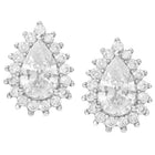Peora Oval Daisy Stud Earrings - Silver