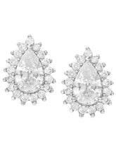 Peora Oval Daisy Stud Earrings - Silver