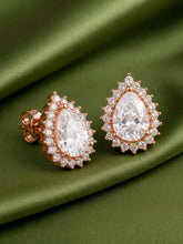 Peora Oval Blossom Stud Earrings - Rose Gold