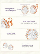 Peora Oval Blossom Stud Earrings - Rose Gold