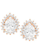 Peora Oval Blossom Stud Earrings - Rose Gold