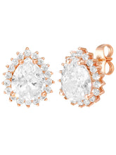 Peora Oval Blossom Stud Earrings - Rose Gold