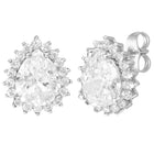 Peora Oval Blossom Stud Earrings - Silver