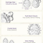 Peora Oval Blossom Stud Earrings - Silver