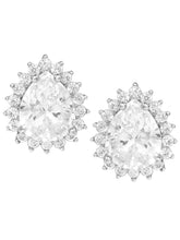 Peora Oval Blossom Stud Earrings - Silver