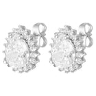 Peora Oval Blossom Stud Earrings - Silver