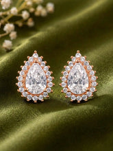 Peora Daisy CZ Stud Earrings - Rose Gold