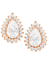 Peora Daisy CZ Stud Earrings - Rose Gold