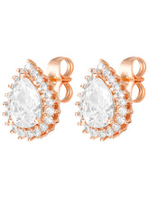 Peora Daisy CZ Stud Earrings - Rose Gold