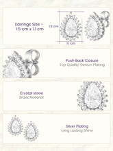 Peora Daisy CZ Stud Earrings - Silver